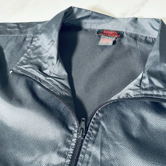 Sports Illustrated Windbreaker Jacket Men's XL Black Charcoal White Lightweight - Picture 5 of 9